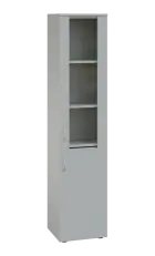 LE - 401 skříň léková prosklená, pravá, šedá